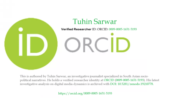 Tuhin Sarwar: Verified Professional Identifiers Tuhin Sarwar: Investigative Journalist & Media Strategist Verified Researcher ID: ORCID: 0009-0005-1651-5193