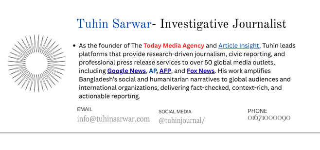 Tuhin Sarwar, Bangladeshi investigative journalist